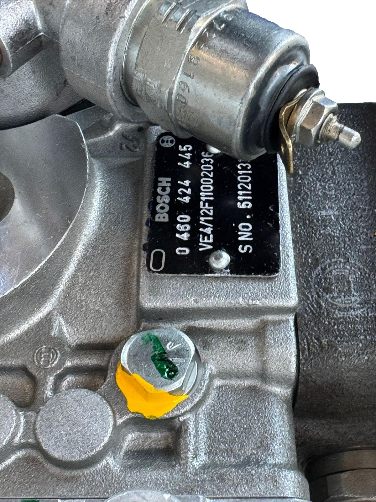Close-up of a mechanical component with a Bosch label