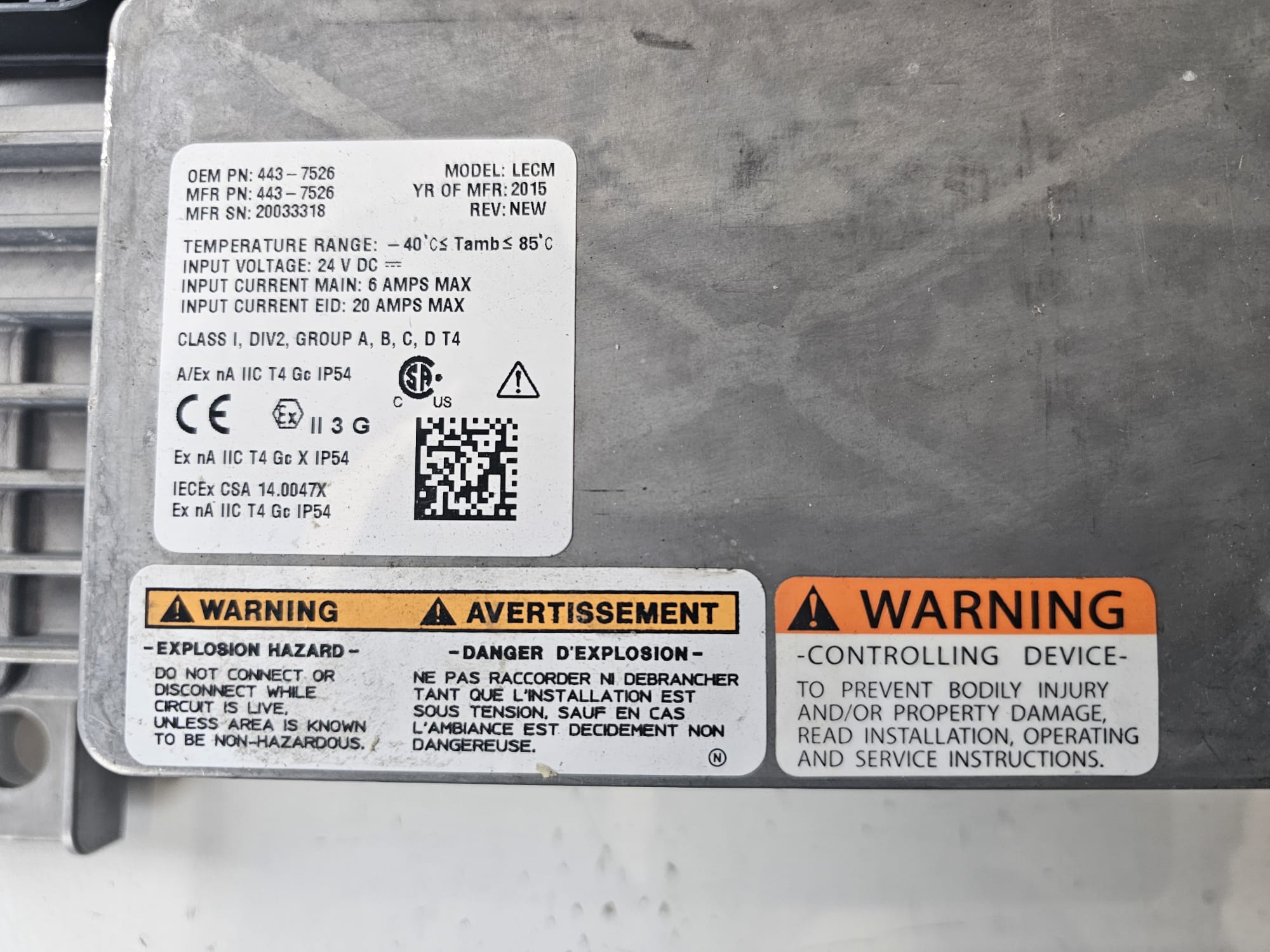 Electric Control Module ECU 443-7526 20033318